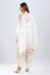 Shop_Prisho_Ivory Embroidery, Zari, Sequins Round Neck Kaftan Pant Set _at_Aza_Fashions