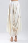 Buy_Prisho_Ivory Embroidery, Zari, Sequins Round Neck Kaftan Pant Set 