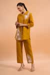Buy Naintara Bajaj Mustard Cotton, Linen Embroidery Collared, Button-down Neck Kurta And Pant Set at Aza Fashions Buy_Naintara Bajaj_Mustard Cotton, Linen Embroidery Collared, Button-down Neck Kurta And Pant Set _at_Aza_Fashions