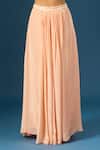 Shop_Samyukta Singhania_Peach Organza, Crepe Mirrors, Sequins, Zari, Hand Embroidered Shrug Skirt Set _Online_at_Aza_Fashions