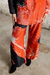 Saksham & Neharicka_Red Cotton, Silk Sequins, Beads Desert Storm Printed And Embroidered Shirt _Online_at_Aza_Fashions