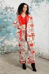 Buy Saksham & Neharicka Beige Cotton, Silk Embroidery, Beads V-neck Xander Printed And Co-ord Pant Set at Aza Fashions Buy_Saksham & Neharicka_Beige Cotton, Silk Embroidery, Beads V-neck Xander Printed And Co-ord Pant Set _at_Aza_Fashions