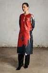 Buy Saksham & Neharicka Red Dupion Embroidery Round Neck Droid Printed And Kurta Online at Aza Fashions Buy_Saksham & Neharicka_Red Dupion Embroidery Round Neck Droid Printed And Kurta _Online_at_Aza_Fashions