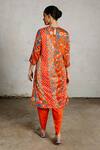 Shop_Saksham & Neharicka_Orange Cotton, Silk Pearls, Embroidery Round Jamini Printed And Kurta Pant Set _at_Aza_Fashions