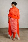 Shop_Saksham & Neharicka_Orange Cotton, , Organza Beads, Shankha Printed And Embroidered Kurta Set _at_Aza_Fashions