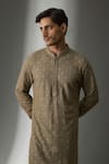 Buy SALIL BHATIA Taupe Georgette, Modal, Satin Sequins, Noor Mahal Embellished Kurta Set Online at Aza Fashions Buy_SALIL BHATIA_Taupe Georgette, Modal, Satin Sequins, Noor Mahal Embellished Kurta Set _Online_at_Aza_Fashions