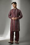 Buy SALIL BHATIA Wine , Modal, Satin, Chanderi Ainaa Mahal Pure Work Kurta Set Online at Aza Fashions Buy_SALIL BHATIA_Wine , Modal, Satin, Chanderi Ainaa Mahal Pure Work Kurta Set _Online_at_Aza_Fashions