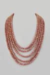 Buy_SALIL BHATIA_Pink Semi-precious Stone Layered Mala _at_Aza_Fashions