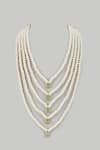 Buy_SALIL BHATIA_White Semi Precious Stone Handmade Layered Mala _at_Aza_Fashions