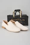 Buy_SALIL BHATIA_Ivory Embroidery, Sequins Raj Mahal Silk Thread Embellished Loafers _at_Aza_Fashions