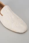 Shop_SALIL BHATIA_Ivory Embroidery, Sequins Raj Mahal Silk Thread Embellished Loafers _Online_at_Aza_Fashions