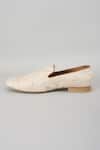 SALIL BHATIA_Ivory Zari, Metallic Thread, Sequins, Embroidery Taj Mahal Embellished Loafers _Online_at_Aza_Fashions