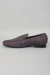 SALIL BHATIA_Charcoal Sequins, Stones Sheesh Mahal Silk Cutdana Embellished Loafers _Online_at_Aza_Fashions