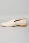 SALIL BHATIA_Ivory Embroidery, Sequins Pan Boota Thread Embellished Loafers _Online_at_Aza_Fashions