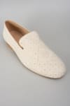 Buy_SALIL BHATIA_Ivory Embroidery, Sequins Pan Boota Thread Embellished Loafers _Online_at_Aza_Fashions