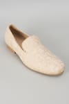 Buy_SALIL BHATIA_Beige Raj Mahal Sequin Embellished Loafers _Online_at_Aza_Fashions