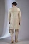 Shop_SALIL BHATIA_Ivory , Chanderi Zari, Sequins Mahal Raw Embellished Sherwani Set _at_Aza_Fashions