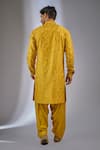 Shop_SALIL BHATIA_Mustard Modal, Satin Embroidery, Sequins Bahaar Mahal Embellished Kurta Set _at_Aza_Fashions