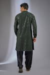 Shop_SALIL BHATIA_Green Modal Embroidery, Sequins Pracheen Mahal Embellished Kurta Set _at_Aza_Fashions
