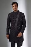 SALIL BHATIA Purple Georgette, Chanderi Silk Sequins, Noor Mahal Embellished Jacket Kurta Set Online at Aza Fashions SALIL BHATIA_Purple Georgette, Chanderi Silk Sequins, Noor Mahal Embellished Jacket Kurta Set _Online_at_Aza_Fashions