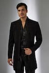 SALIL BHATIA_Black , , Zari, Alfaaz Mahal Jacket Kurta Set _Online_at_Aza_Fashions