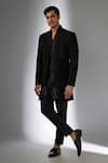 Buy_SALIL BHATIA_Black , , Zari, Alfaaz Mahal Jacket Kurta Set _at_Aza_Fashions