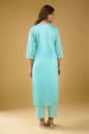 Shop Naintara Bajaj Aqua Chanderi Silk, Shantoon, Kota Doria Embroidery, Chikankari Kurta Set at Aza Fashions Shop_Naintara Bajaj_Aqua Chanderi Silk, Shantoon, Kota Doria Embroidery, Chikankari Kurta Set _at_Aza_Fashions