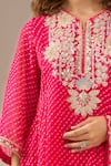 Samyukta Singhania_Fuchsia Georgette, Shantoon, Chiffon Embroidery, Sequins Mothra Kurta Set _Online_at_Aza_Fashions
