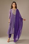Buy_Samyukta Singhania_Purple Georgette, Shantoon, Chiffon Embroidery, Sequins Leheriya Kurta Set _Online_at_Aza_Fashions