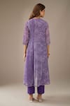 Shop_Samyukta Singhania_Purple Georgette, Shantoon, Chiffon Embroidery, Sequins Leheriya Kurta Set _at_Aza_Fashions