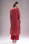Shop_Samyukta Singhania_Red Chinon, Silk, Shantoon, Chiffon Gota Patti, Zari, Bandhani Print Kurta Set _at_Aza_Fashions