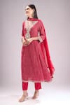 Shop_Samyukta Singhania_Pink Chinon, Silk, Shantoon, Chiffon Embroidery, Gota Bandhani Print Kurta Set _Online_at_Aza_Fashions