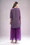 Shop_Samyukta Singhania_Purple Chinon, Silk, Chiffon Embroidery, Gota Bandhani Print Kurta Sharara Set _at_Aza_Fashions