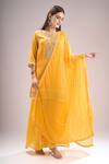 Shop_Samyukta Singhania_Yellow Chinon, Silk, Chiffon Embroidery, Gota Patti, Printed Kurta Sharara Set _Online_at_Aza_Fashions