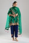 Shop Surbhi Shah Green Silk Embroidery, Zari, Piping, Gota Patti, Tassels Chameli Kurta Set Online at Aza Fashions Shop_Surbhi Shah_Green Silk Embroidery, Zari, Piping, Gota Patti, Tassels Chameli Kurta Set _Online_at_Aza_Fashions