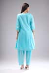 Shop_Samyukta Singhania_Aqua Chanderi Silk, Shantoon, Chiffon Gota Patti, Embroidery, Lace Kurta Set _at_Aza_Fashions