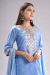 Buy Samyukta Singhania Blue Chanderi Silk, Chiffon Gota Patti, Lace, Embroidery Kurta Sharara Set Online at Aza Fashions Buy_Samyukta Singhania_Blue Chanderi Silk, Chiffon Gota Patti, Lace, Embroidery Kurta Sharara Set _Online_at_Aza_Fashions