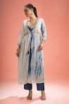 Buy_Samyukta Singhania_Off White Chanderi Silk, Shantoon Gota Patti, Shibori Shrug And Kurta Set _Online_at_Aza_Fashions