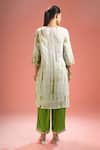 Shop_Samyukta Singhania_Green Silk, Shantoon, Gota Patti, Lace, Shibori Kurta Set _at_Aza_Fashions