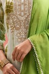Samyukta Singhania_Green Silk, Shantoon, Gota Patti, Lace, Shibori Kurta Set _at_Aza_Fashions
