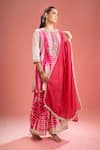 Samyukta Singhania Fuchsia Silk, Embroidery, Gota Shibori And Dori Kurta Set at Aza Fashions Samyukta Singhania_Fuchsia Silk, Embroidery, Gota Shibori And Dori Kurta Set _at_Aza_Fashions