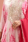 Shop_Samyukta Singhania_Fuchsia Silk, Shantoon, Gota Patti, Shibori Pattern Kurta Set _Online_at_Aza_Fashions