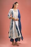 Shop_Samyukta Singhania_White Silk, Shantoon, Gota Patti, Shibori Pattern Kurta Set _Online_at_Aza_Fashions