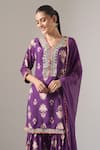 Buy Samyukta Singhania Purple Chanderi Silk, Chiffon Lace, Zari, Floral Print Kurta Sharara Set Online at Aza Fashions Buy_Samyukta Singhania_Purple Chanderi Silk, Chiffon Lace, Zari, Floral Print Kurta Sharara Set _Online_at_Aza_Fashions