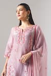 Samyukta Singhania_Purple Tissue, Shantoon, Chiffon Embroidery, Zari, Mirrors, Thread And Kurta Set _at_Aza_Fashions