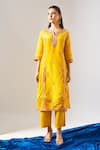 Buy Samyukta Singhania Yellow Tissue, Shantoon, Chiffon Embroidery, Mirrors, Zari, Shimmer Kurta Set Online at Aza Fashions Buy_Samyukta Singhania_Yellow Tissue, Shantoon, Chiffon Embroidery, Mirrors, Zari, Shimmer Kurta Set _Online_at_Aza_Fashions