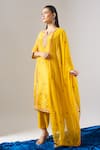 Shop Samyukta Singhania Yellow Tissue, Shantoon, Chiffon Embroidery, Mirrors, Zari, Shimmer Kurta Set Online at Aza Fashions Shop_Samyukta Singhania_Yellow Tissue, Shantoon, Chiffon Embroidery, Mirrors, Zari, Shimmer Kurta Set _Online_at_Aza_Fashions