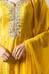 Shop_Samyukta Singhania_Yellow Tissue, Shantoon, Chiffon Embroidery, Mirrors, Zari, Shimmer Kurta Set _Online_at_Aza_Fashions