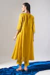 Shop_Samyukta Singhania_Yellow Tissue, Shantoon, Chiffon Embroidery, Mirrors, Zari, Shimmer Kurta Set _at_Aza_Fashions