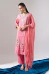 Buy Samyukta Singhania Pink Tissue, Shantoon, Chiffon Embroidery, Mirrors, Lace V-neck Kurta Set at Aza Fashions Buy_Samyukta Singhania_Pink Tissue, Shantoon, Chiffon Embroidery, Mirrors, Lace V-neck Kurta Set _at_Aza_Fashions